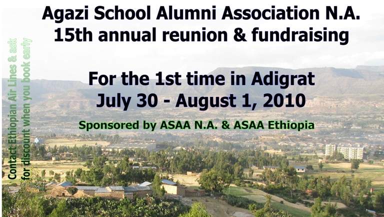Agazi School Alumni Association N.A. 15th annual reunion and fundraising