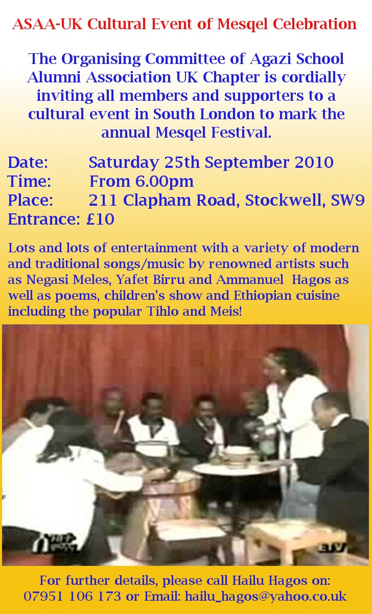 ASAA-UK Cultural Event of Mesqel Celebration