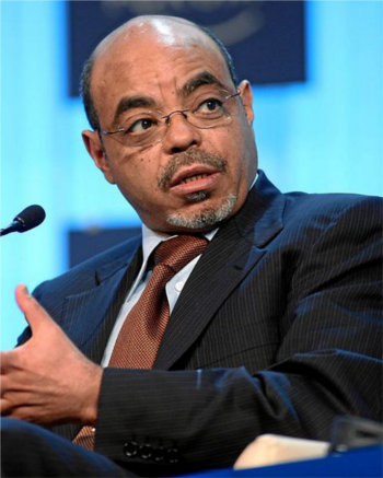 Prime minister Meles Zenawi of Ethiopia