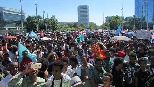Eritreas go out in full force to protest against their own government and in support of the COI UN report