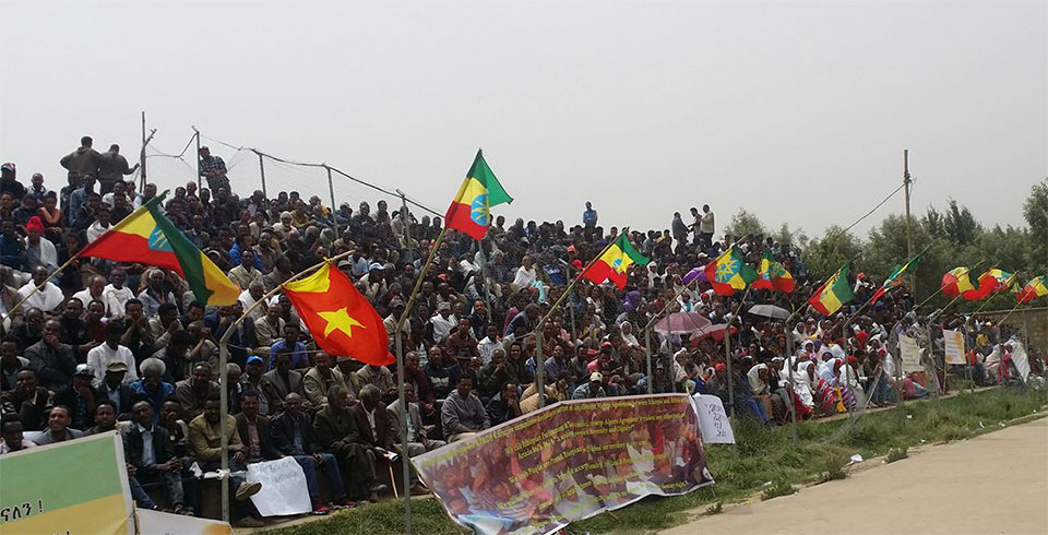 Tigrai people demonstating against EPRDF decision