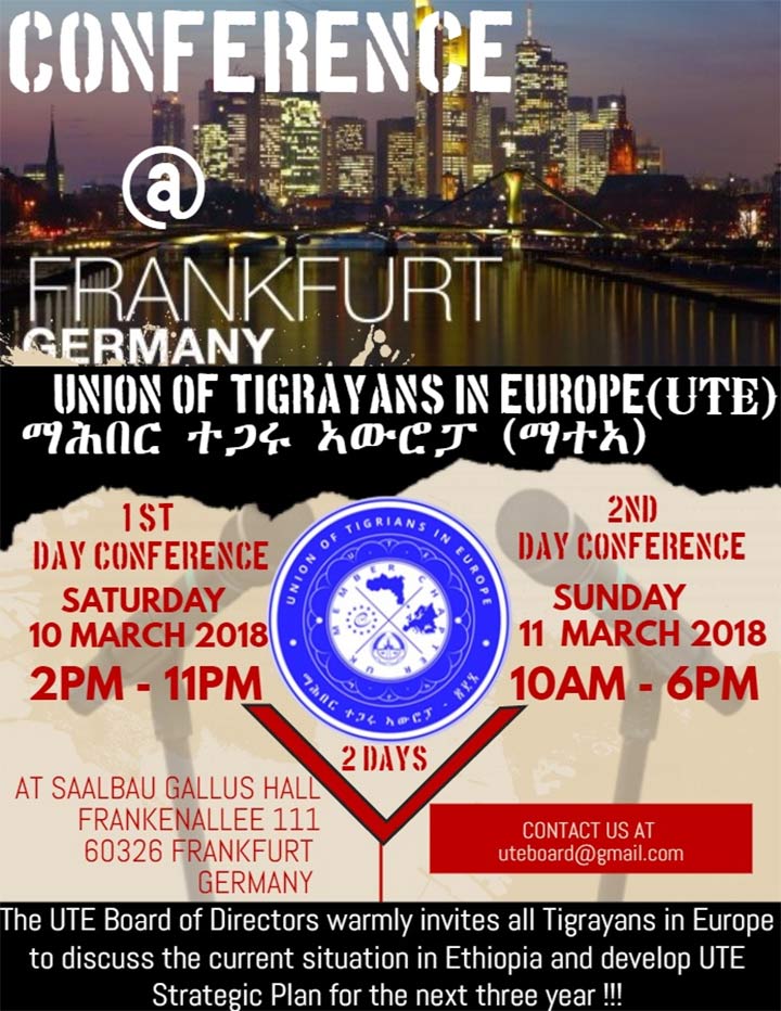 Union of Tigrayans in Europe UTE conference in Frankfurt