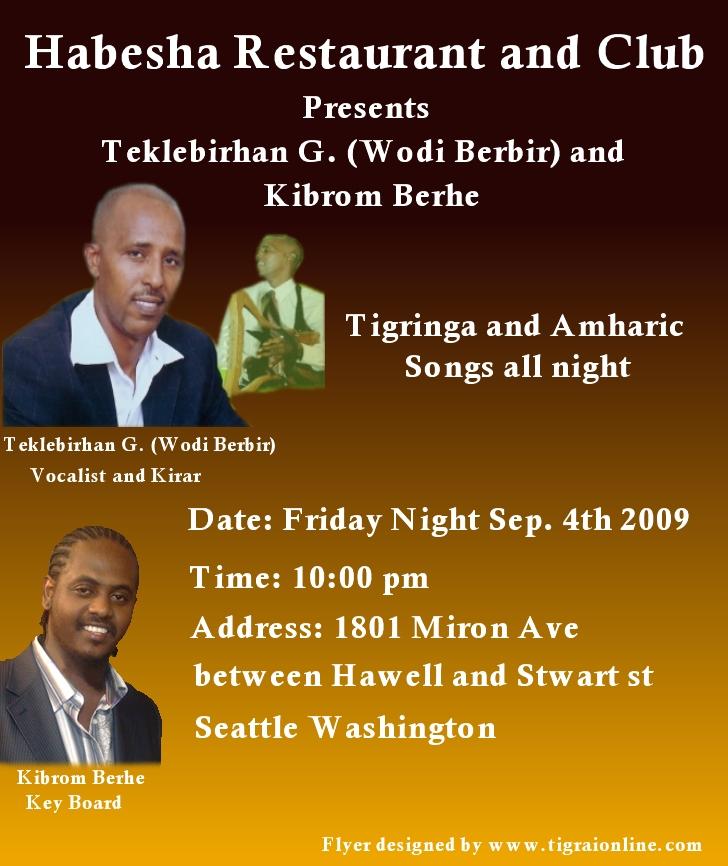 Habesha Restaurant presents Friday Night party