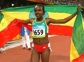 2008 Olymics Gold medal winner Tirunesh Dibaba of Ethiopia