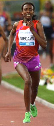 The newly emerged Ethiopian athlete, Abeba Argawi, who won the 1,500 meter diamond league in Rome in May 2012