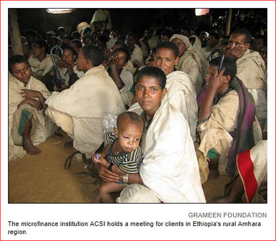 Ethiopian extremist websites using an old photo to support their lie - photo Grameen Foundation