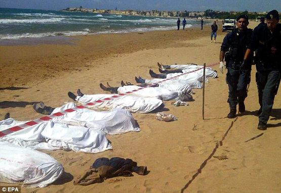 70 Eritreans among them 20 children rescued 13 drowned off of Sicily