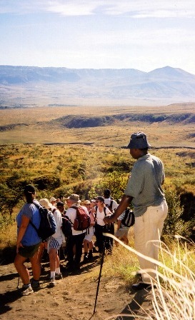 Tourists treking in Ethiopia