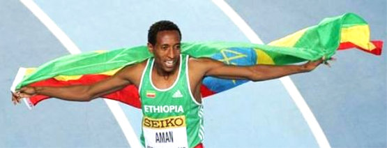 Ethiopian athlete  Mohammed Aman won gold for 800m in Moscow