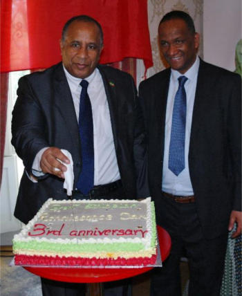 Ambassador Berhanu and Secretary of the GERD Council and Chairman Mr Mulat Tadesse