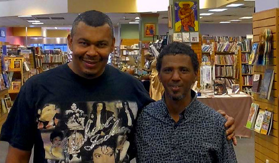 Mr. Piccolo Lewis and Ato Hailu Shiferaw at the Piccolo Bookstore