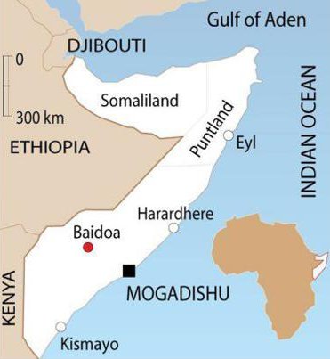 Map of conflict area in Somalia - Tigrai Online
