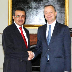 H.E. Dr. Tedros Adhanom with FCO Africa Minister, Rt. Hon. Mark Simmonds MP.