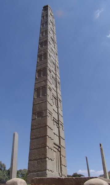 The Axum Obelisk in Tigrai northern Ethiopia are more than 24-metres (78-foot)weighing more than 160 tonnes curved from single solid granite stone. They are 2000 to 3000 years old