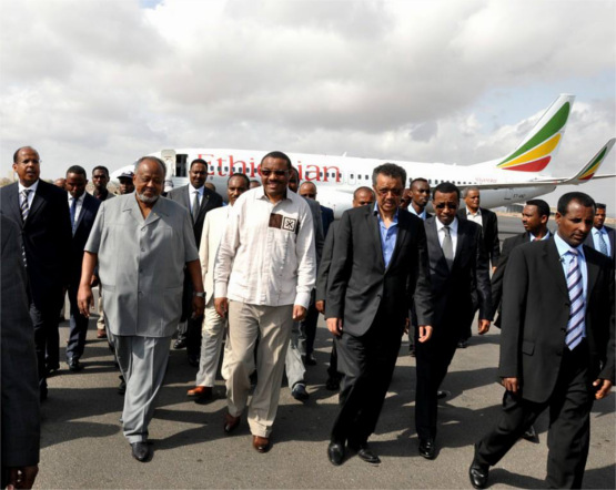 Prime Minister Prime Minister Hailemariam Desalegn and Djiboutian President Ismail Omar Guelleh