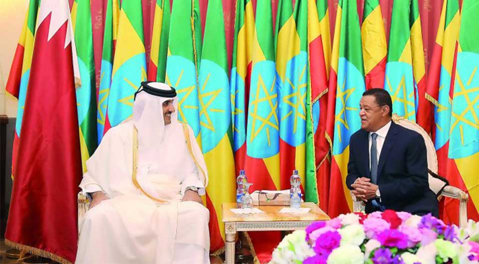 Ethiopian President, Dr. Mulatu Teshome and Emir of Qatar, His Highness Sheikh Tamim bin Hamad Al Thani