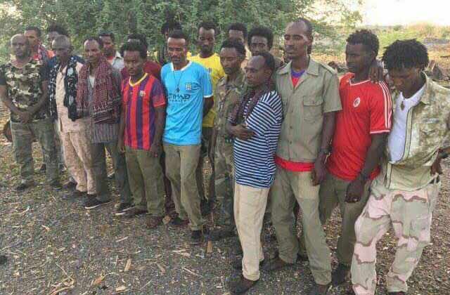 Members of Ginbot-7 group surrendering to the Ethiopian government forces