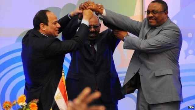 Ethiopian, Egyptian and Sudanese leaders signed Agreement on Declaration of Principles on ‪GERD