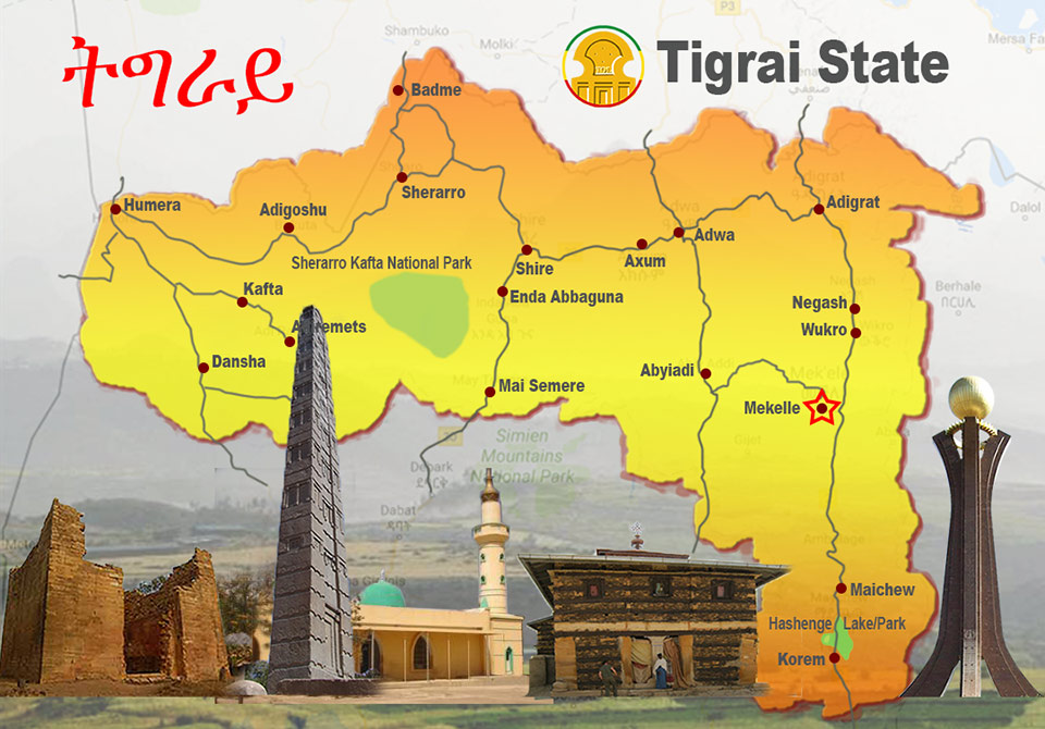 Map of Tigrai state 