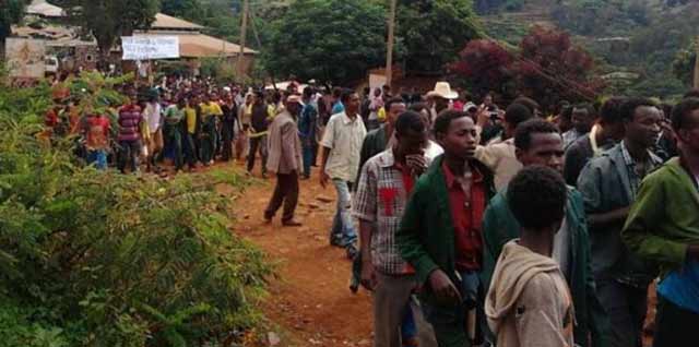 Oromo student protestors in Mattu