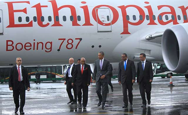 President Obama visited Ethiopian first B787 Dreamliner, Africa First