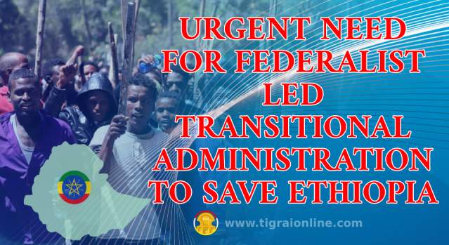 Urgent need for federalist led transitional administration to save Ethiopia