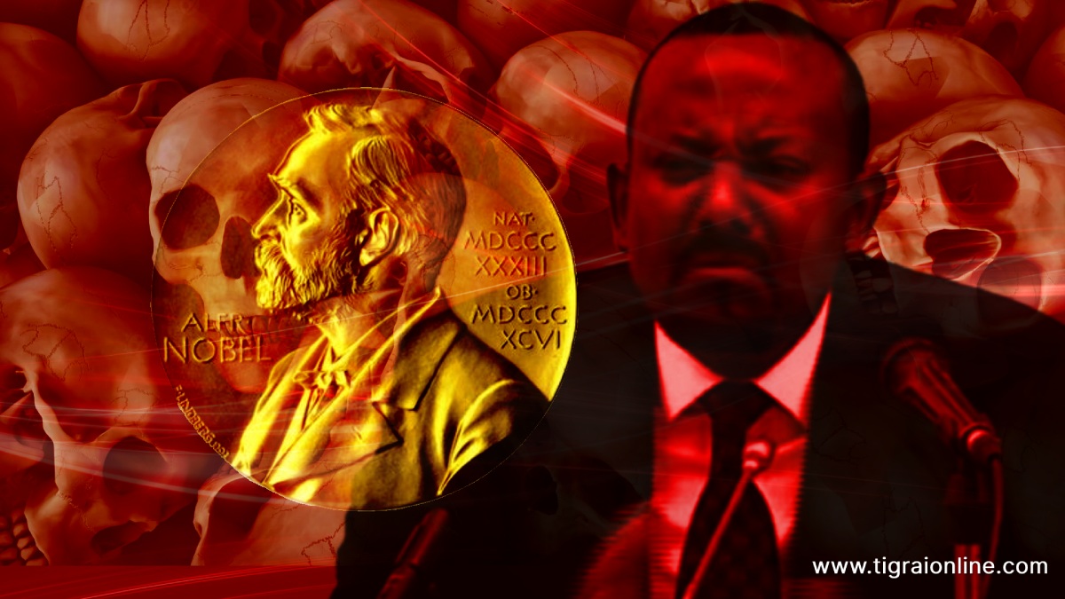 strip of the Nobel peace prize from Abiy Ahmed 