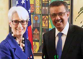 Wendy Sherman the highest American official targeted by the Ethiopian opposition besides the president himself. 